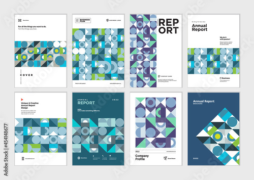 Set of brochure  annual report  business plan cover design templates. Vector illustrations for business presentation  business paper  corporate document  and marketing material.