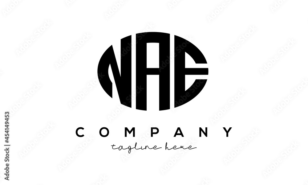 NAE three Letters creative circle logo design NAE three Letters creative circle logo design