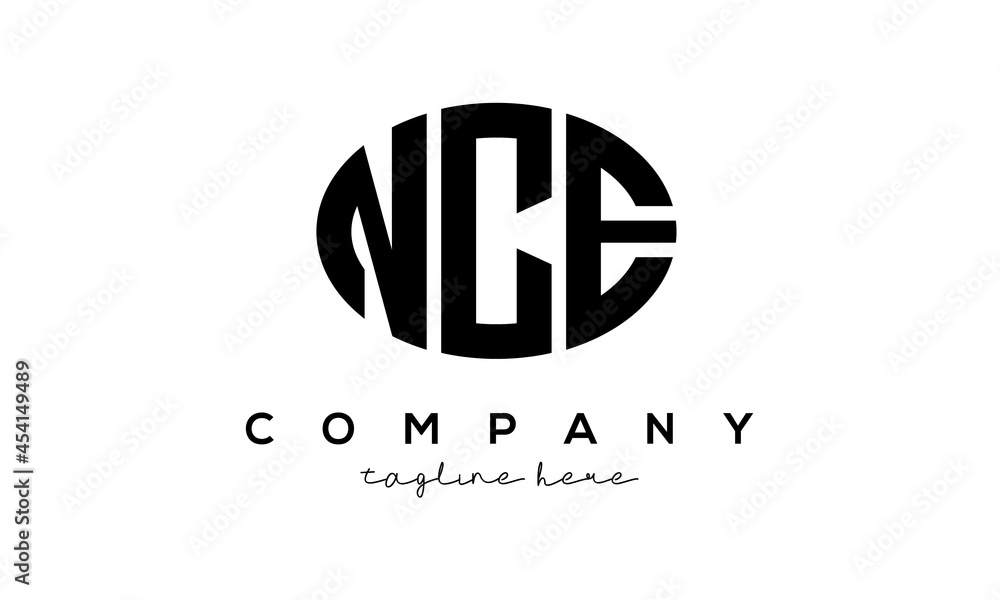 NCE three Letters creative circle logo design