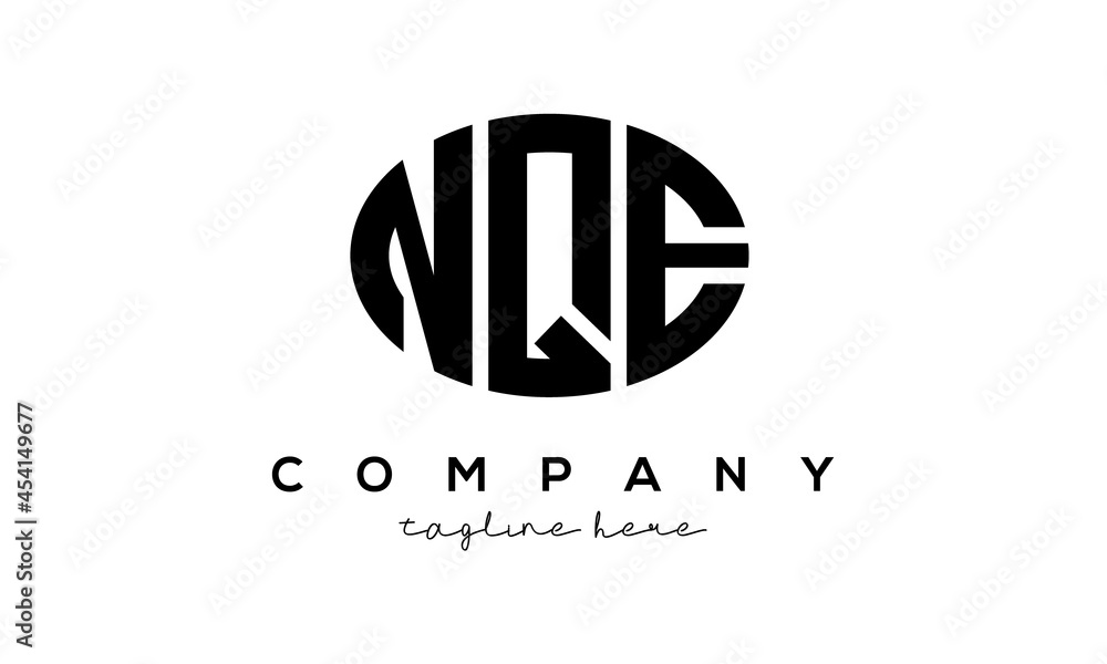 NQE three Letters creative circle logo design NQE three Letters creative circle logo design