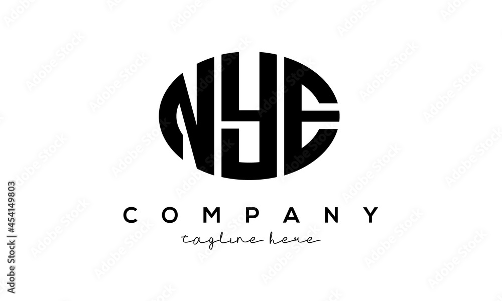 NYE three Letters creative circle logo design NYE three Letters creative circle logo design