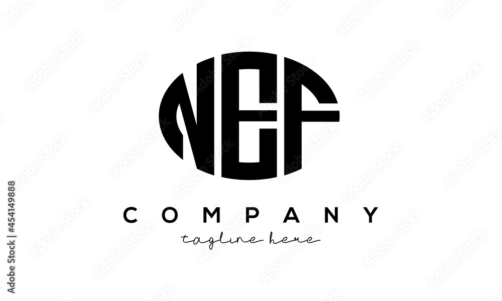 NEF three Letters creative circle logo design