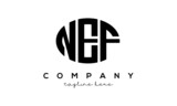 NEF three Letters creative circle logo design
