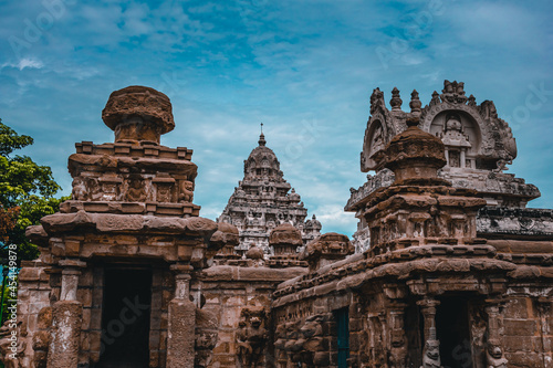 Beautiful Pallava architecture and exclusive sculptures at The Kanchipuram Kailasanathar temple  Oldest Hindu temple in Kanchipuram  Tamil Nadu - One of the best archeological sites in South India
