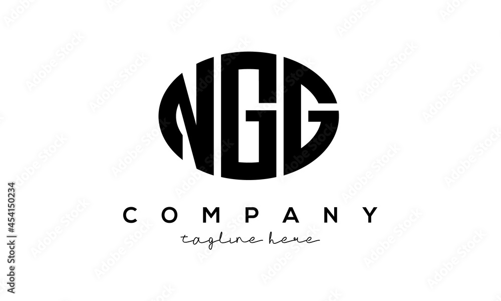 NGG three Letters creative circle logo design NGG three Letters creative circle logo design