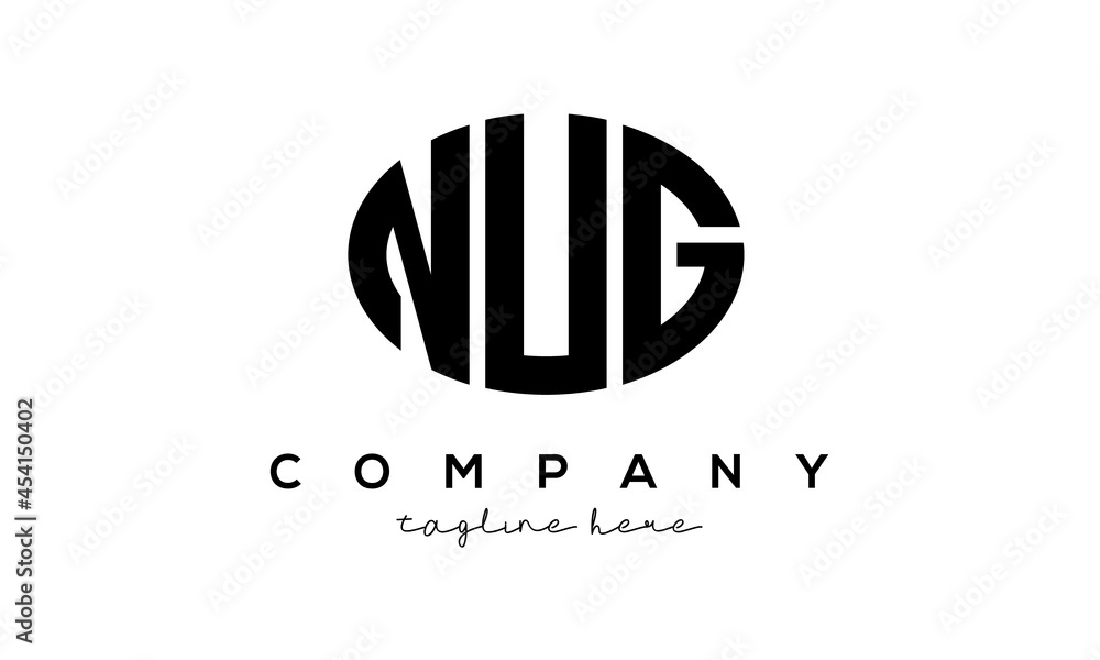 NUG three Letters creative circle logo design NUG three Letters creative circle logo design