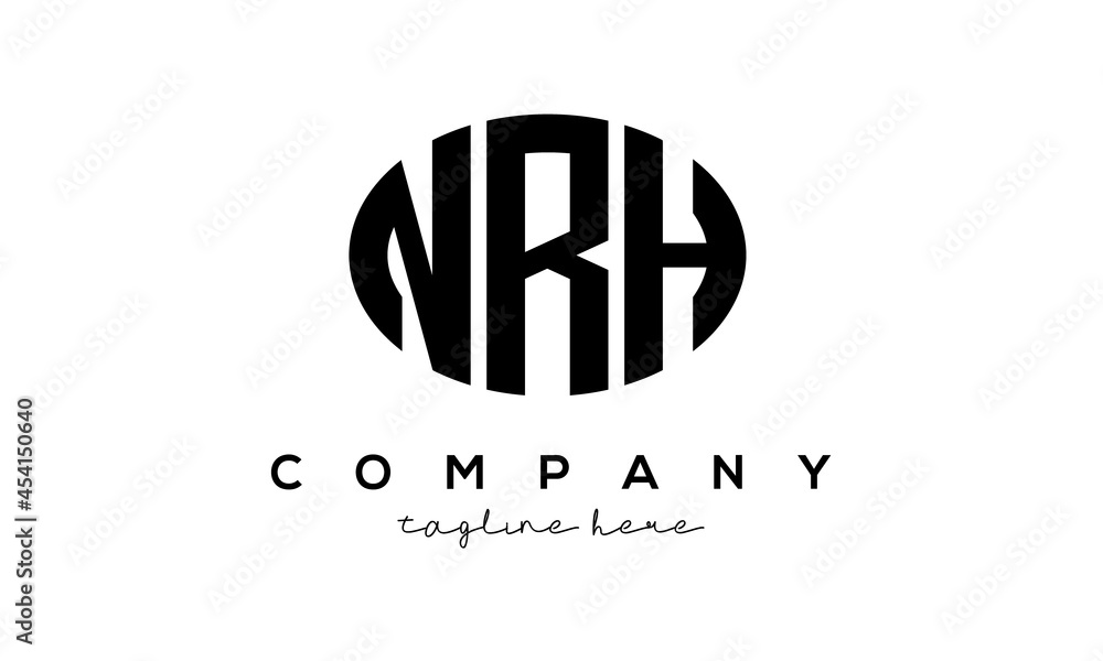 NRH three Letters creative circle logo design NRH three Letters creative circle logo design