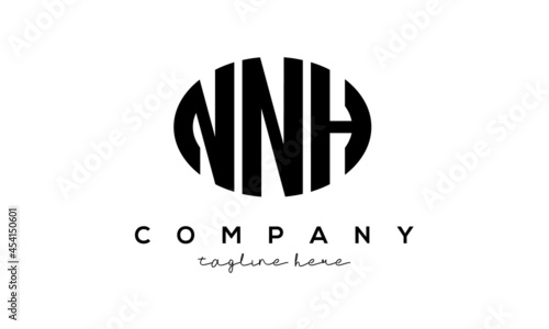 NNH three Letters creative circle logo design