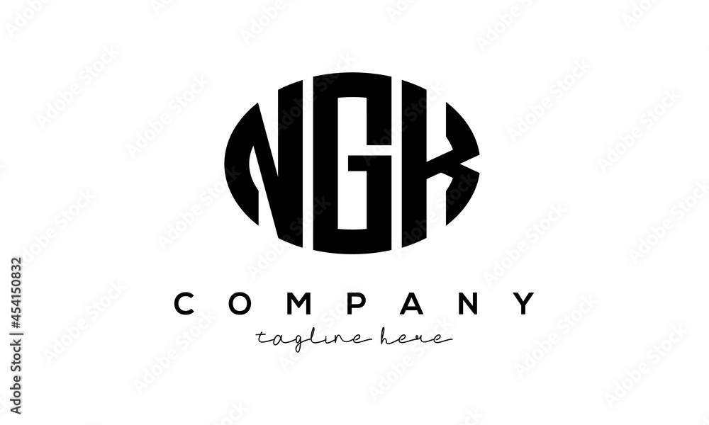 NGK three Letters creative circle logo design NGK three Letters creative circle logo design