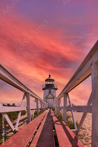 Brant Point Lighthouse Nantucket island sunset