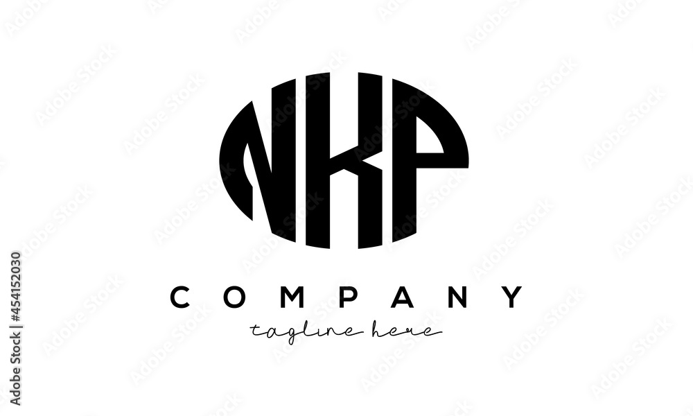 NKP three Letters creative circle logo design NKP three Letters creative circle logo design