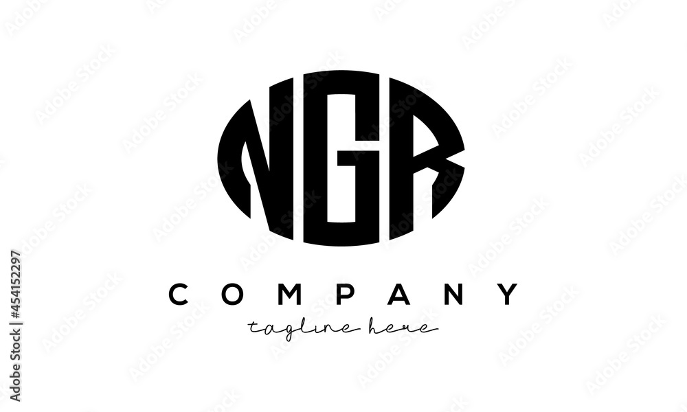 NGR three Letters creative circle logo design NGR three Letters creative circle logo design