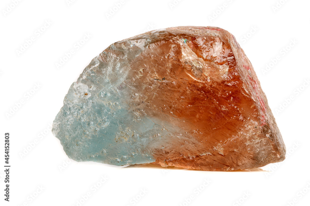 Macro mineral stone Topaz on a white background Macro mineral stone Topaz on a white background