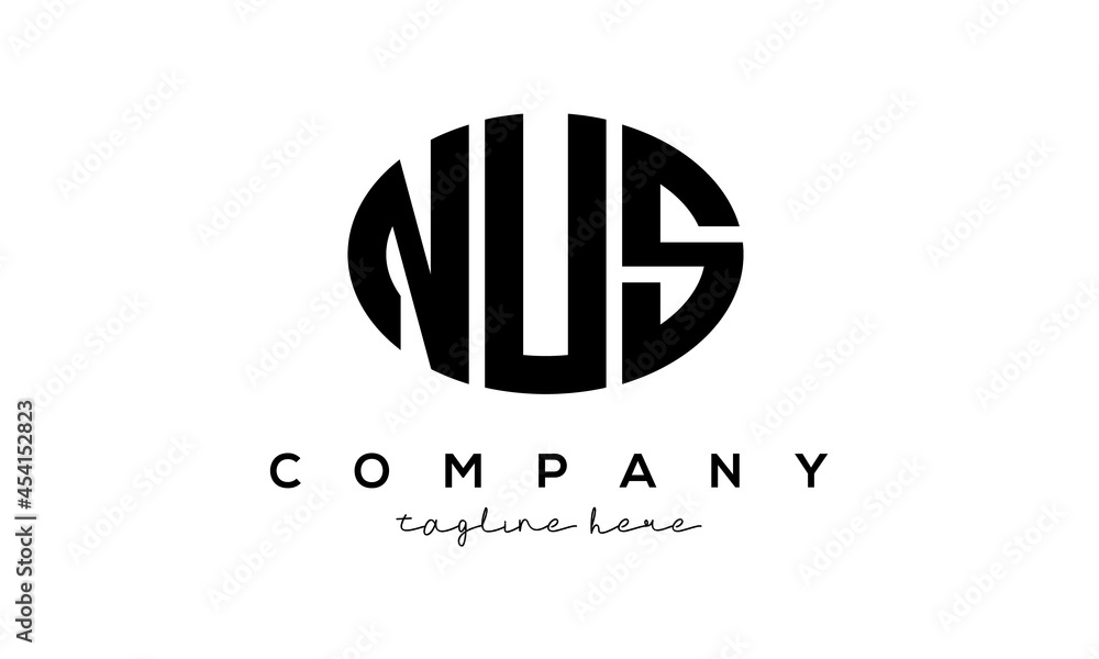 NUS three Letters creative circle logo design