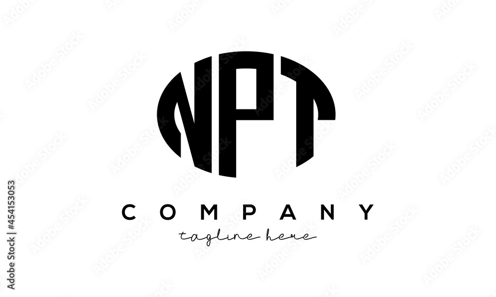 NPT three Letters creative circle logo design NPT three Letters creative circle logo design