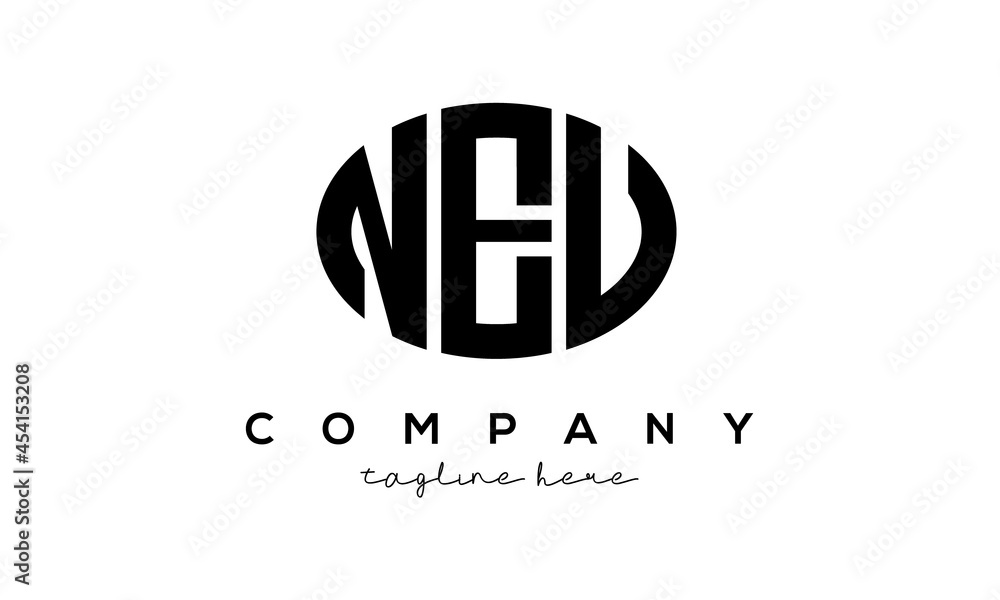 NEU three Letters creative circle logo design	