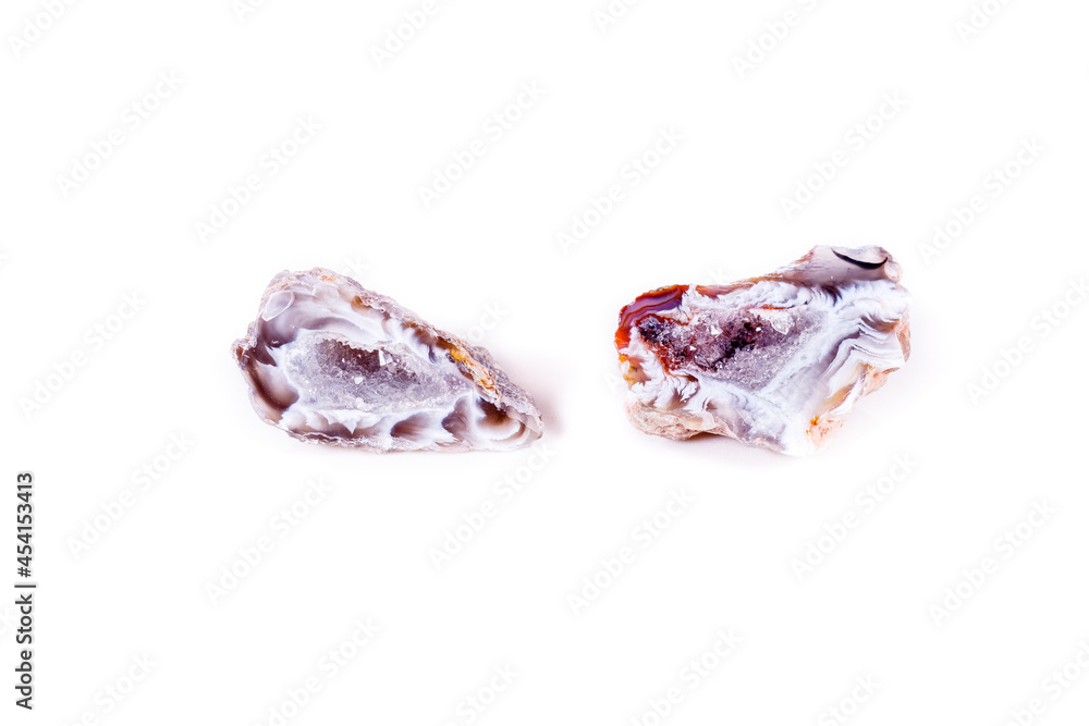 Macro mineral stone agate bud on white background Macro mineral stone agate bud on white background