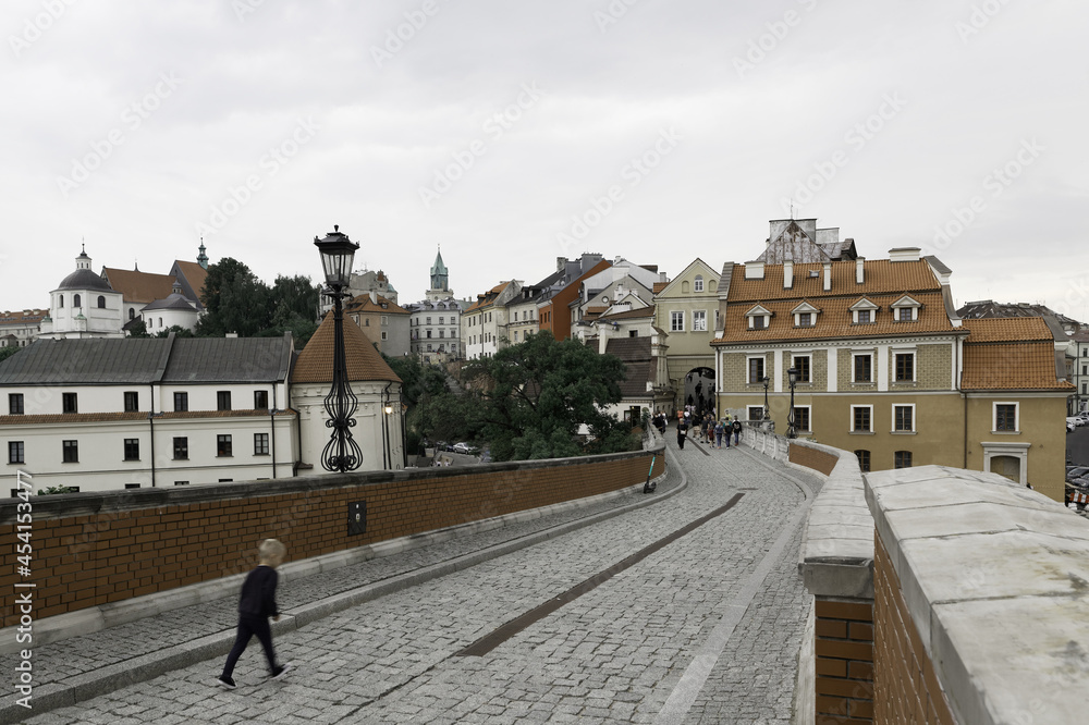 Old Town in Lublin old town, seen from bridge,  Lublin in Poland