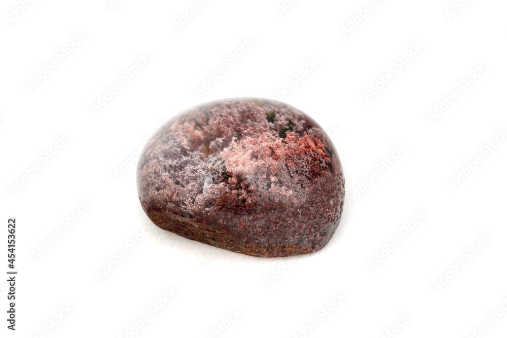 Macro mineral stone Quartz aquarium on a white background Macro mineral stone Quartz aquarium on a white background