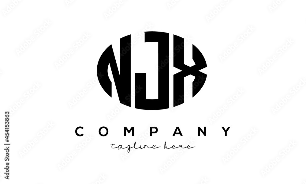NJX three Letters creative circle logo design NJX three Letters creative circle logo design