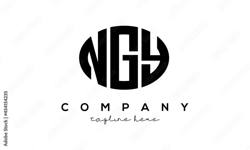 NGY three Letters creative circle logo design	