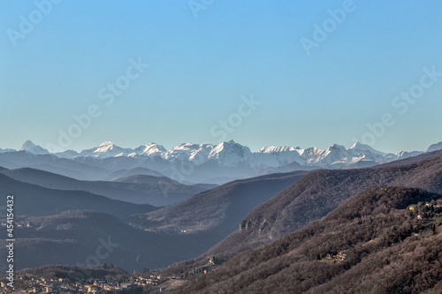 View of the Italian Alps na Provincia de Como in Italy.