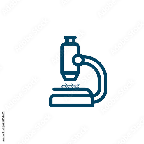 Virus or bacteria viewed under microscope. Medical research, lab experiment icon for web and mobile app design.