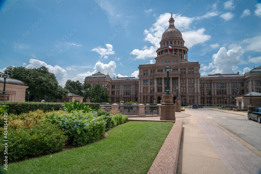 View of the North East Entrance of the Austin Capitol Building n