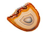 Macro mineral stone Yellow, brown Agate breed a white background