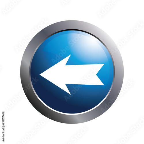 Free Download Arrow left icon on blue web button. - GFXLoad
