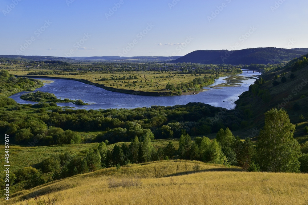 Bend of the Sylva river and the village of Posad