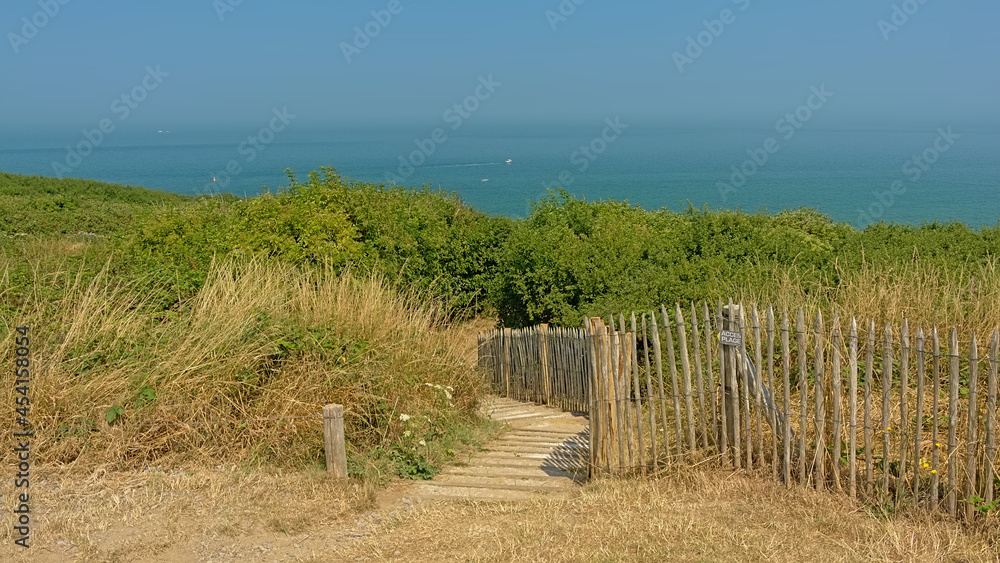 Path though he dunes along the french opal coast. Nord-pas-de-calais.