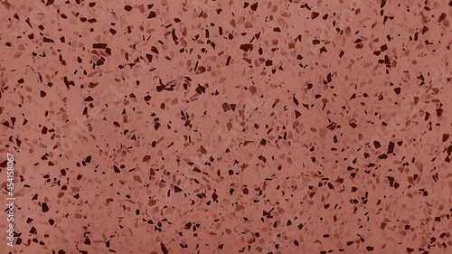 real red terrazzo background, consist of black stone pigments. realistic floor tile pattern with natural stones, granite, marble, quartz, concrete grained granules. abstract vintage background.
