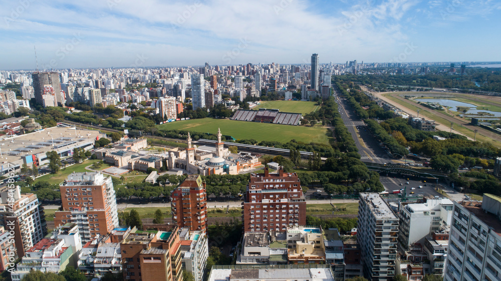 Aerial view of Palermo in Buenos Aires
