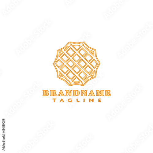 waffles cartoon logo icon design template black isolated vector cute