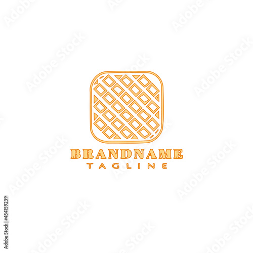 waffles cartoon logo icon design template black vector illustration