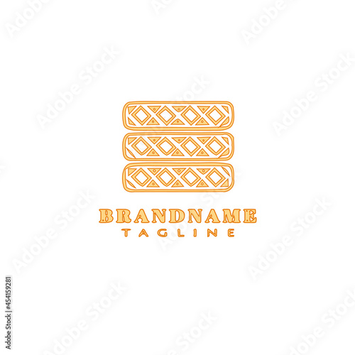 waffles cartoon logo icon design template black isolated illustration