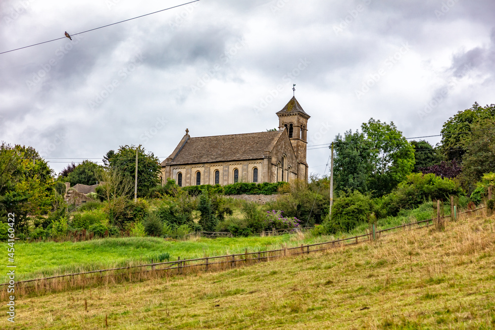 19th century St Luke's Church in Frampton Mansell, The Cotswolds, England, United Kingdom