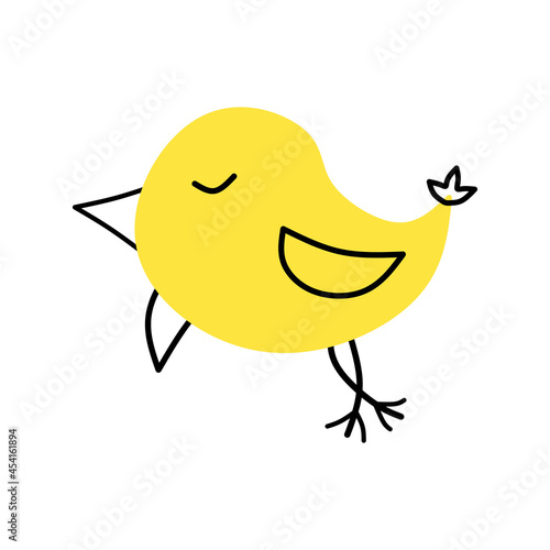 Cute little cartoon bird vector illustration photo