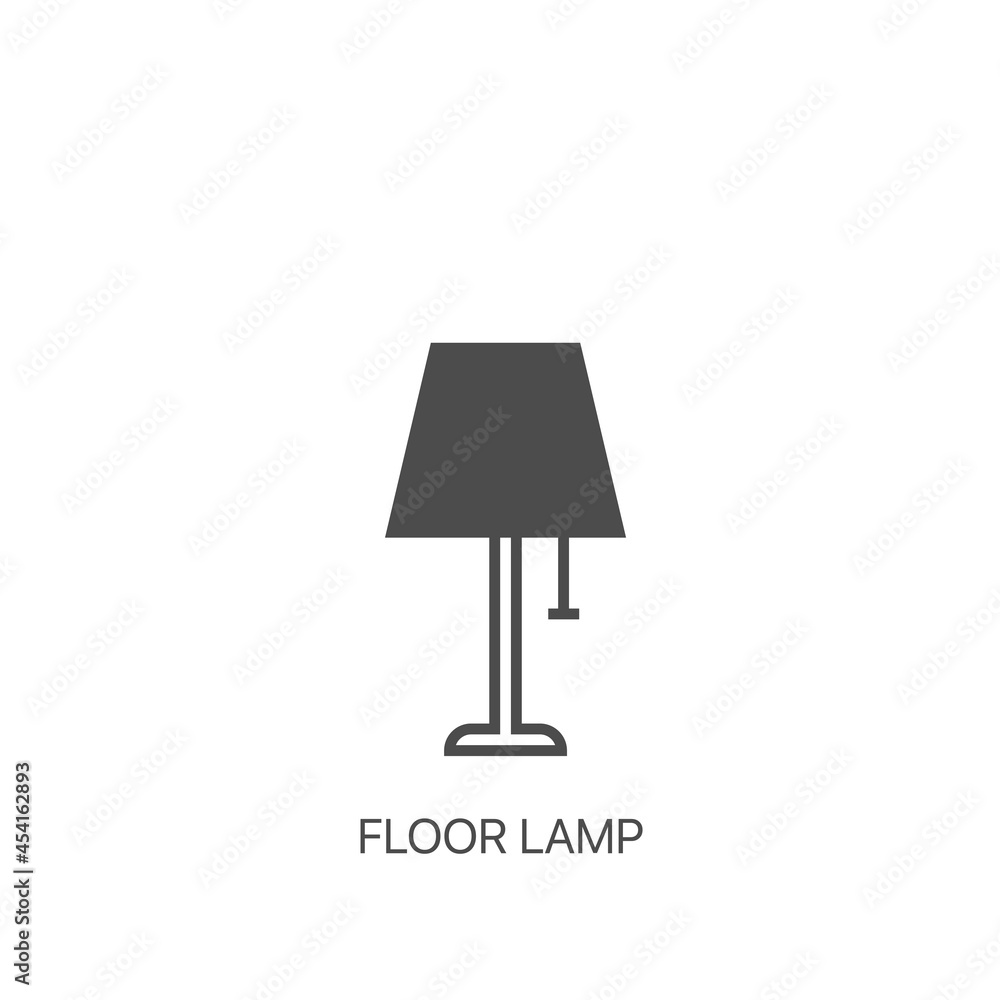 Floor lamp vector icon. Linear style sign for mobile concept and web design Floor lamp vector icon. Linear style sign for mobile concept and web design