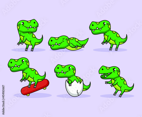 Set of T-Rex animal mascot design