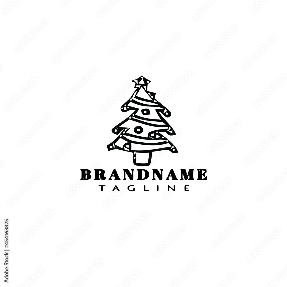 christmas tree logo icon design vector illustration