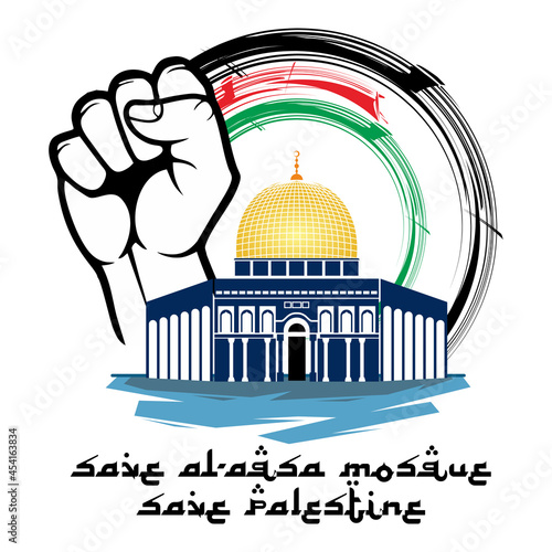 save palestine simple flat design illustration