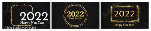 2022 Happy New Year gold background