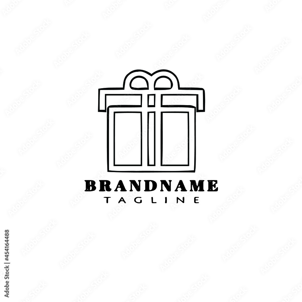 cute gift box logo template icon vector illustration cute gift box logo template icon vector illustration