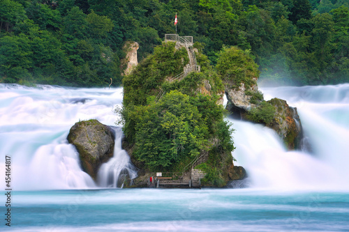 Rhine Falls. Most powerful waterfall in Europe, located in northern Switzerland next to the town of Schaffhausen. photo
