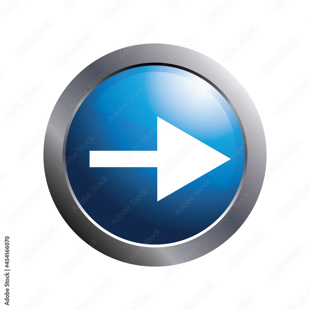 Arrow right icon on blue web button. Arrow right icon on blue web button.