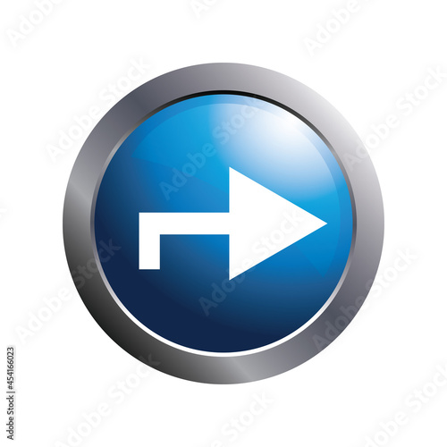 Arrow to right icon button isolated.