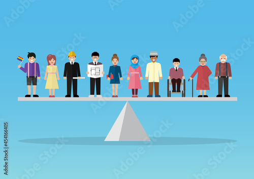 Social issue equality of people concept