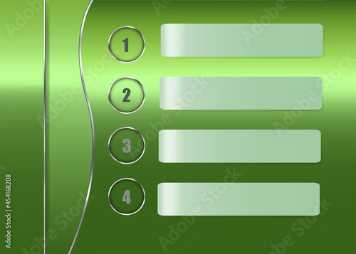Modern infographics template as a green color steel strips. Infographics design can be used for presentation, annual report, web design